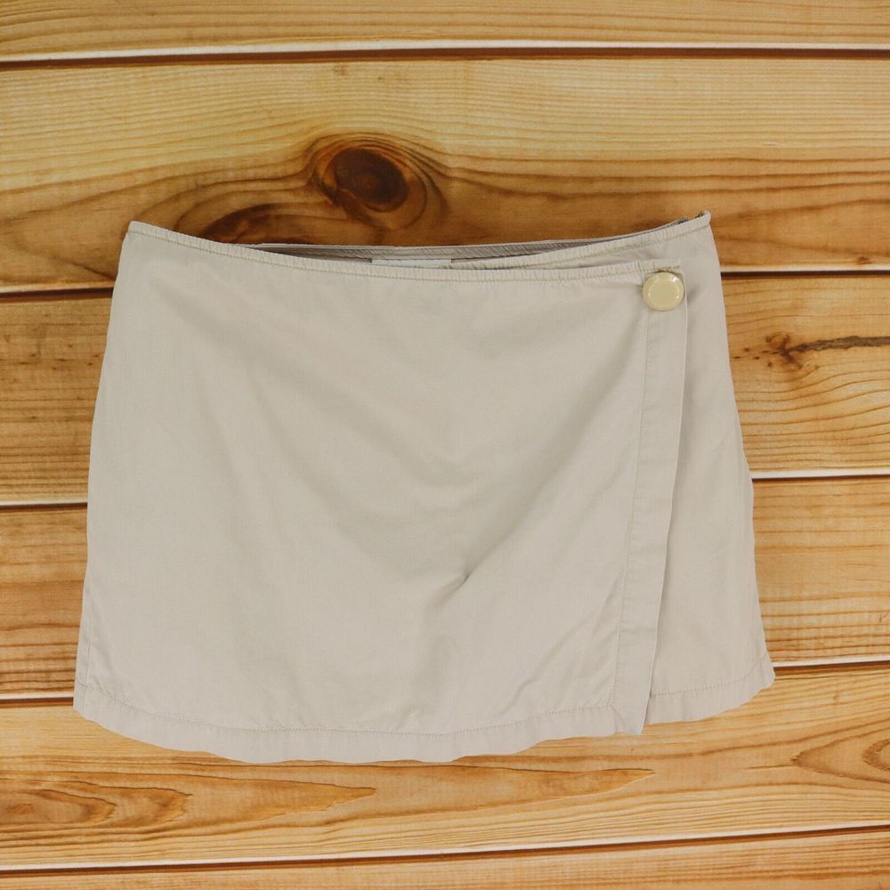 Jones New York Sport Short Skort Womens Sz 12 Beige 100% Cotton Built-In Shorts